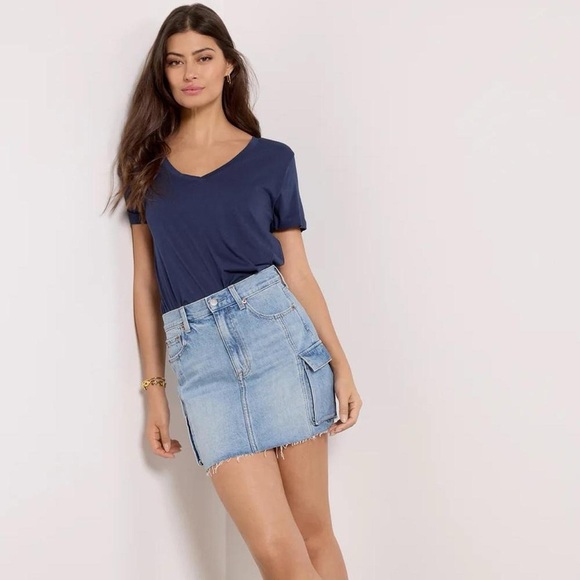 pistola Dresses & Skirts - Pistola Rhea Cargo Denim Mini Skirt Women’s size 26